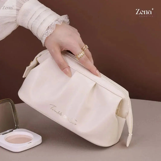 Luxe Leather Travel Makeup Organizer Bag