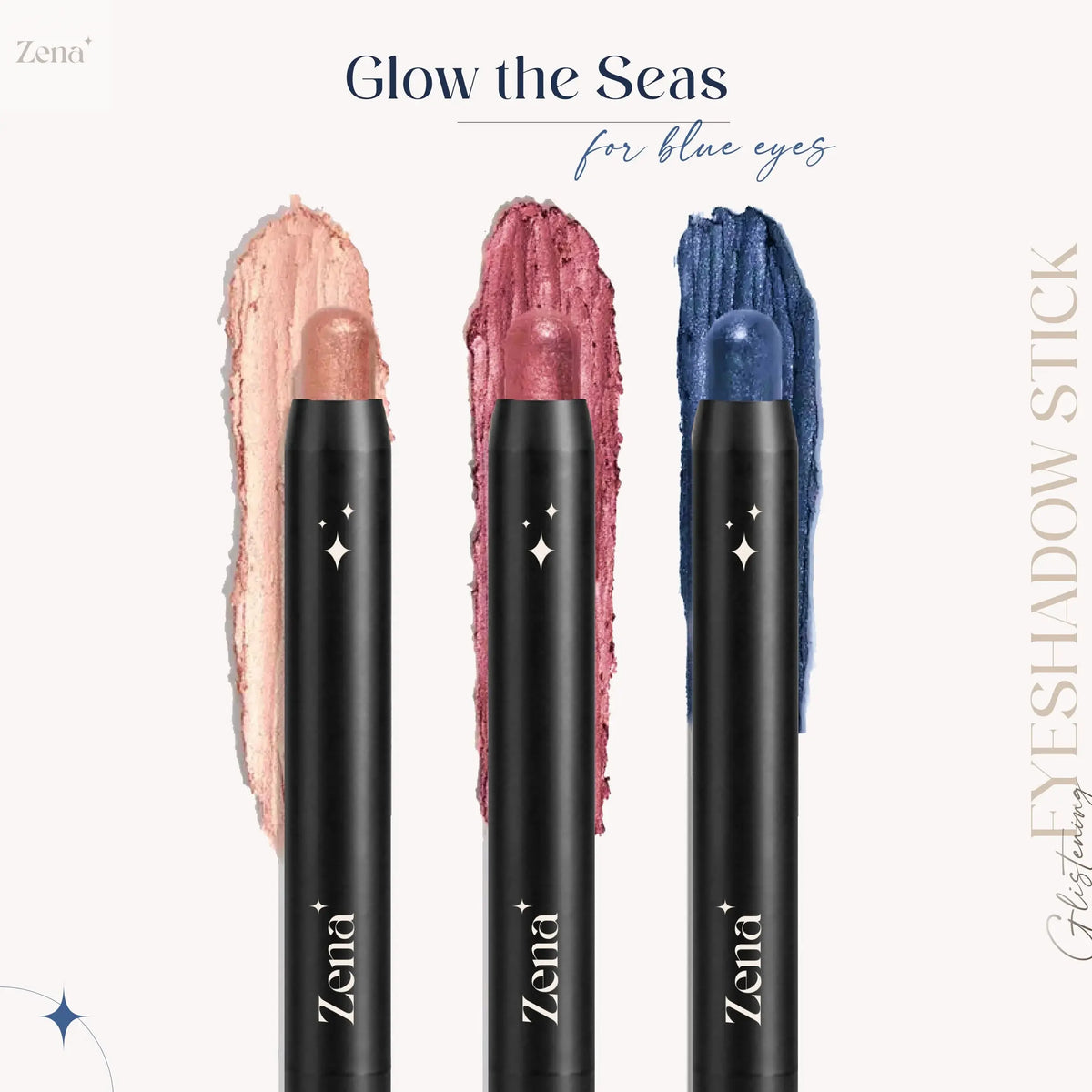 Sparkle Trio: 3-Piece Glitter Cream Eyeshadow Stick Set